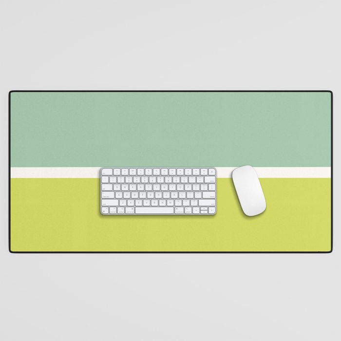 Color Block V Mint Lime Green Desk Mat Gallery Image 1