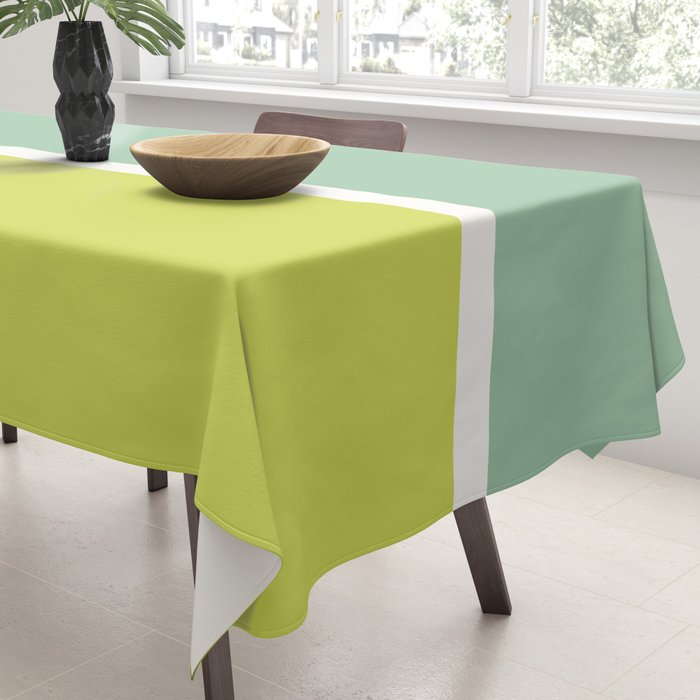 Color Block V Mint Lime Green Tablecloth Gallery Image 3