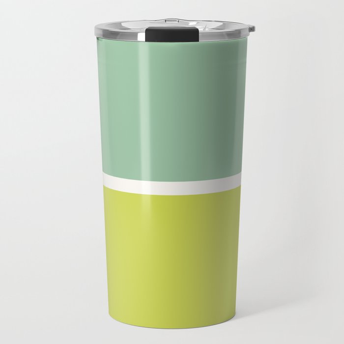 Color Block V Mint Lime Green Travel Mug Gallery Image 1