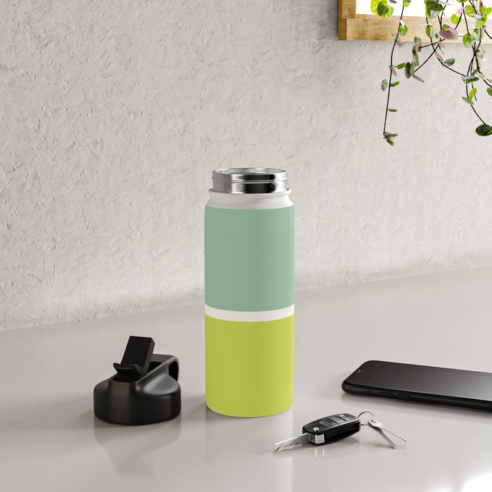 Color Block V Mint Lime Green Water Bottle Gallery Image 4