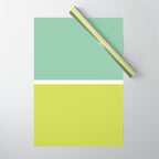 Color Block V Mint Lime Green Wrapping Paper Gallery Image 1