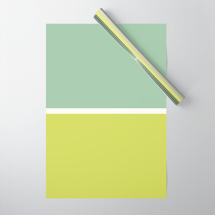 Color Block V Mint Lime Green Wrapping Paper Gallery Image 1