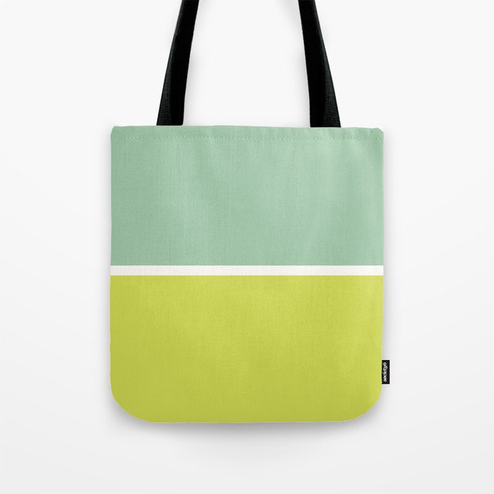 Color Block V Mint Lime Green Tote Bag Gallery Image 1