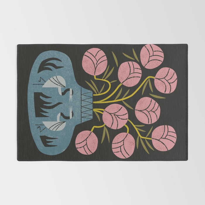Pink Bouquet And Crane Vase Rug Gallery Image 2