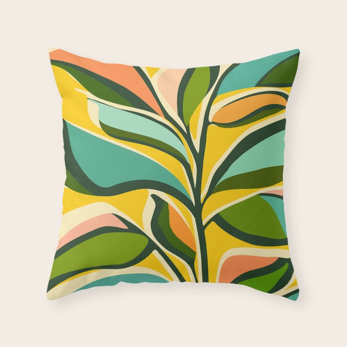 Celebration / Abstract Botanical Series Throw Pillow Gallery Image 1