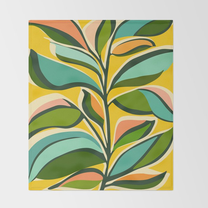 Celebration / Abstract Botanical Series Throw Blanket Gallery Image 2
