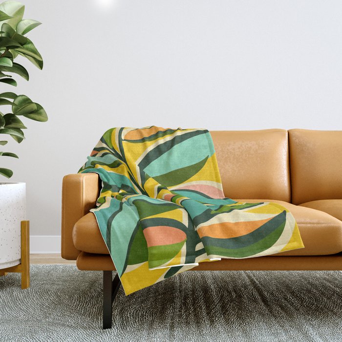 Celebration / Abstract Botanical Series Throw Blanket Gallery Image 1
