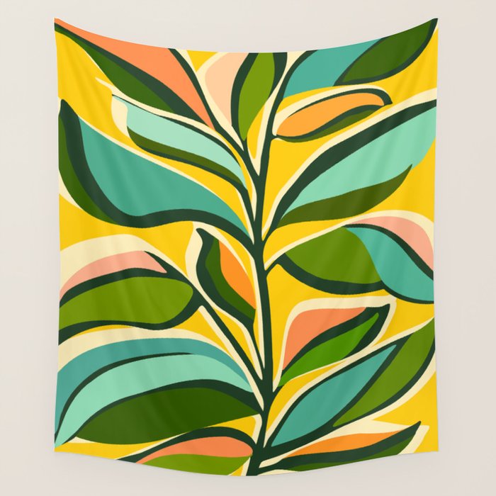 Celebration / Abstract Botanical Series Wall Tapestry Gallery Image 4