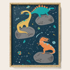 Dinosaurs Floating on an Asteroid Serving Tray Gallery Image 1