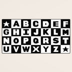 Alphabet Black and White Desk Mat Gallery Image 3