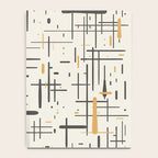 Mid-Century Modern Kinetikos Pattern in Charcoal Gray, Muted Mustard Gold, and Cream Notebook Gallery Image 4