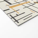 Mid-Century Modern Kinetikos Pattern in Charcoal Gray, Muted Mustard Gold, and Cream Welcome Mat Gallery Image 2