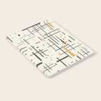 Mid-Century Modern Kinetikos Pattern in Charcoal Gray, Muted Mustard Gold, and Cream Notebook Gallery Image 2