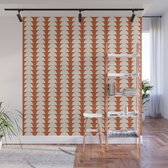 Maude Pattern - Vintage Orange Wall Mural Gallery Image 1