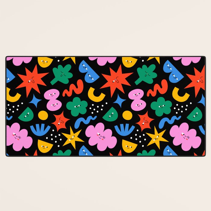 Funny colorful cartoon shape art pattern Desk Mat Gallery Image 3