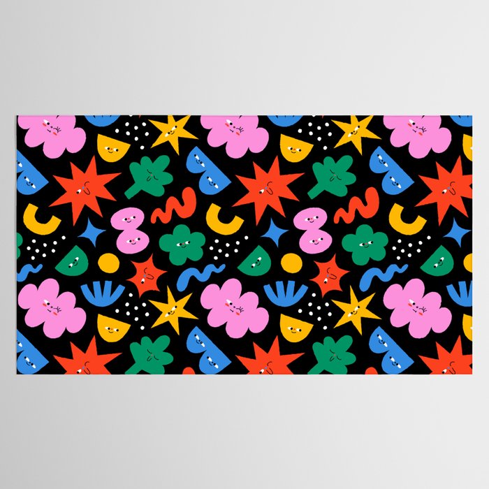 Funny colorful cartoon shape art pattern Tablecloth Gallery Image 2