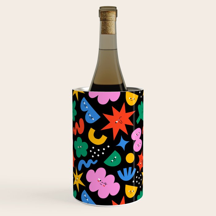 Funny colorful cartoon shape art pattern Wine Chiller Gallery Image 1