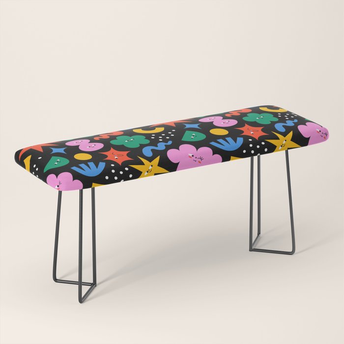 Funny colorful cartoon shape art pattern Bench Gallery Image 1