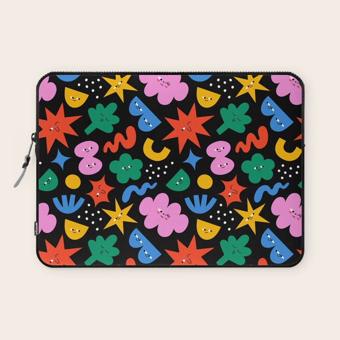 Funny colorful cartoon shape art pattern Laptop Sleeve Gallery Image 1