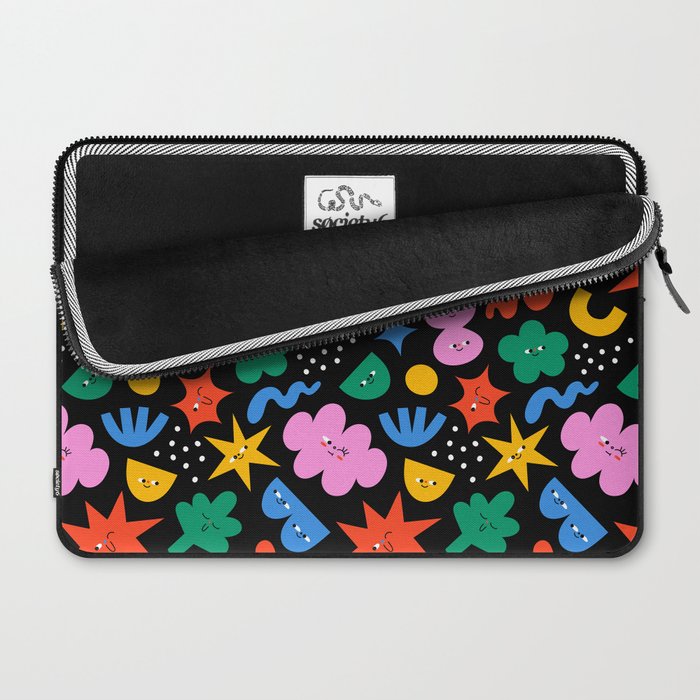 Funny colorful cartoon shape art pattern Laptop Sleeve Gallery Image 2