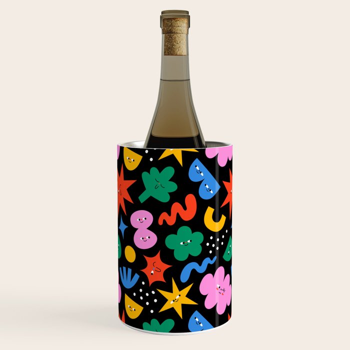 Funny colorful cartoon shape art pattern Wine Chiller Gallery Image 3