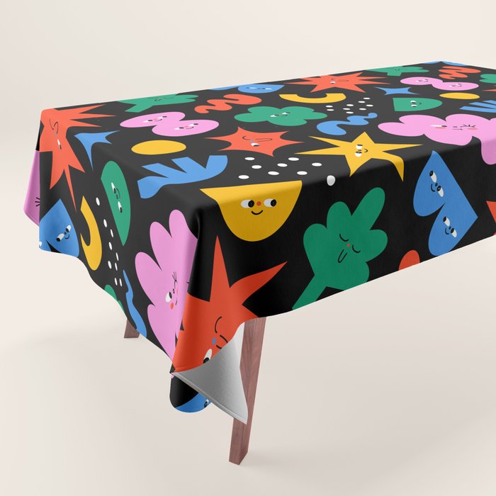 Funny colorful cartoon shape art pattern Tablecloth Gallery Image 1