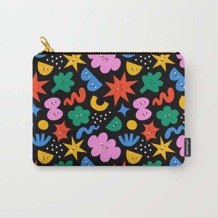 Funny colorful cartoon shape art pattern Carry All Pouch Gallery Image 1