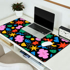 Funny colorful cartoon shape art pattern Desk Mat Gallery Image 2