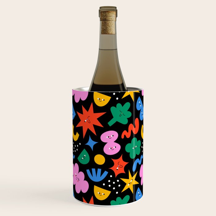Funny colorful cartoon shape art pattern Wine Chiller Gallery Image 2