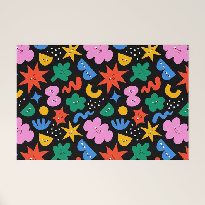 Funny colorful cartoon shape art pattern Welcome Mat Gallery Image 1