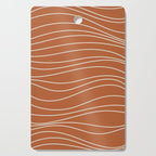 Terra Waves Abstract Minimalist Line Pattern in Clay and Putty Cutting Board Gallery Image 1