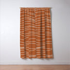 Terra Waves Abstract Minimalist Line Pattern in Clay and Putty Window Curtain Gallery Image 3