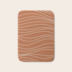 Terra Waves Abstract Minimalist Line Pattern in Clay and Putty Bath Mat Gallery Image 1
