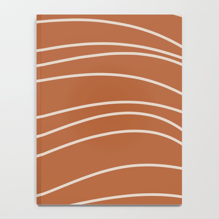 Terra Waves Abstract Minimalist Line Pattern in Clay and Putty Notebook Gallery Image 4