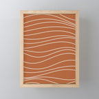 Terra Waves Abstract Minimalist Line Pattern in Clay and Putty Mini Art Print Gallery Image 1