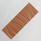 Terra Waves Abstract Minimalist Line Pattern in Clay and Putty Yoga Mat Gallery Image 1
