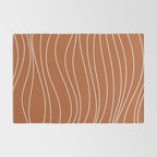 Terra Waves Abstract Minimalist Line Pattern in Clay and Putty Rug Gallery Image 2