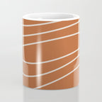 Terra Waves Abstract Minimalist Line Pattern in Clay and Putty Coffee Mug Gallery Image 4