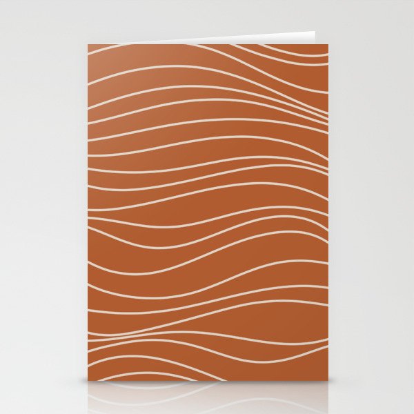 Terra Waves Abstract Minimalist Line Pattern in Clay and Putty Stationery Card Gallery Image 2