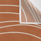 Terra Waves Abstract Minimalist Line Pattern in Clay and Putty Wall Tapestry Gallery Image 3