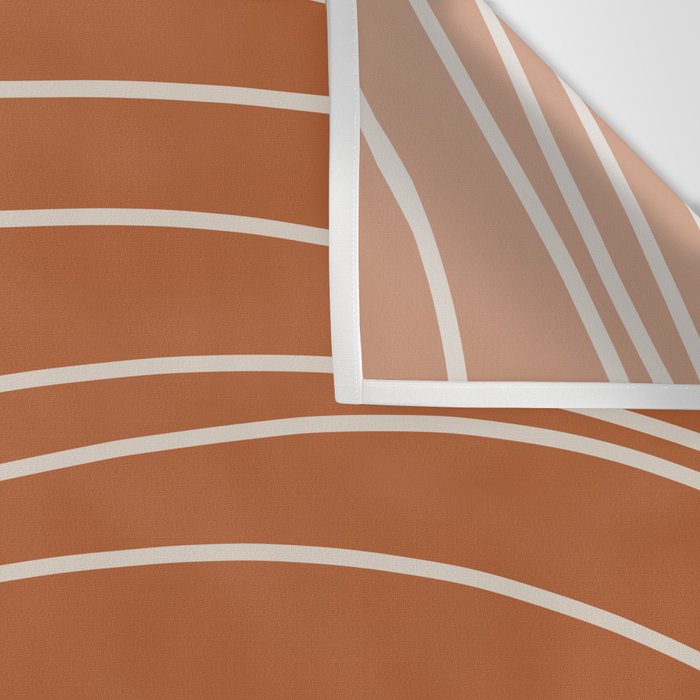 Terra Waves Abstract Minimalist Line Pattern in Clay and Putty Wall Tapestry Gallery Image 3