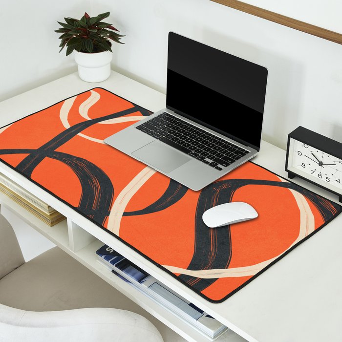 Minimal Abstract Lines Dance 2 Desk Mat Gallery Image 2
