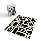 Mid Century Modern Abstract Black and Cream Piquet Multi Pattern Jigsaw Puzzle Gallery Image 2