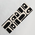 Mid Century Modern Abstract Black and Cream Piquet Multi Pattern Yoga Mat Gallery Image 1