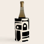 Mid Century Modern Abstract Black and Cream Piquet Multi Pattern Wine Chiller Gallery Image 1