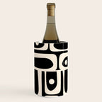 Mid Century Modern Abstract Black and Cream Piquet Multi Pattern Wine Chiller Gallery Image 2
