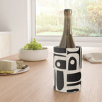 Mid Century Modern Abstract Black and Cream Piquet Multi Pattern Wine Chiller Gallery Image 4