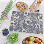acanthus navy blue violet Cutting Board Gallery Image 2