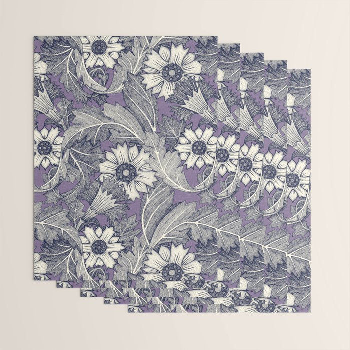 acanthus navy blue violet Wrapping Paper Gallery Image 3