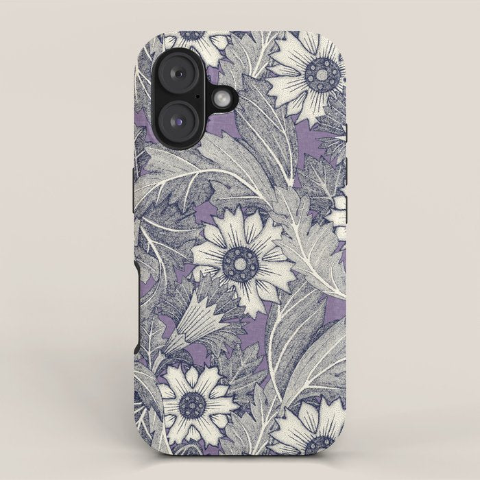 acanthus navy blue violet iPhone Case Gallery Image 1
